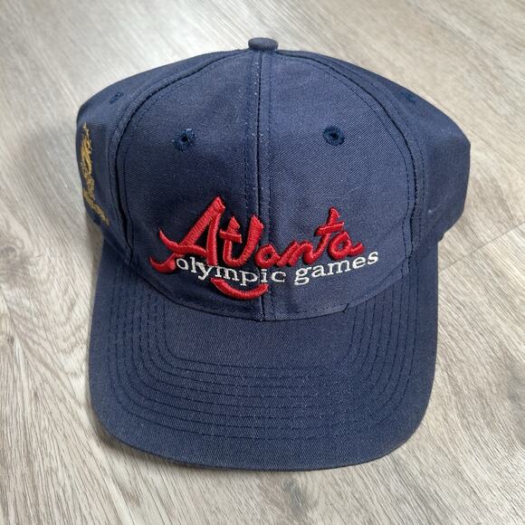 VTG 1996 Atlanta Olympics Snapback Hat The Game USA Olympic Blue Logo Cap - Picture 1 of 10